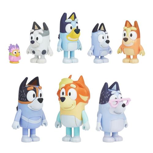 Set de Figuras Bluey Articulable Pack x8