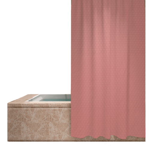 Cortina para Baño Impermeable Diseño Panal Rosa