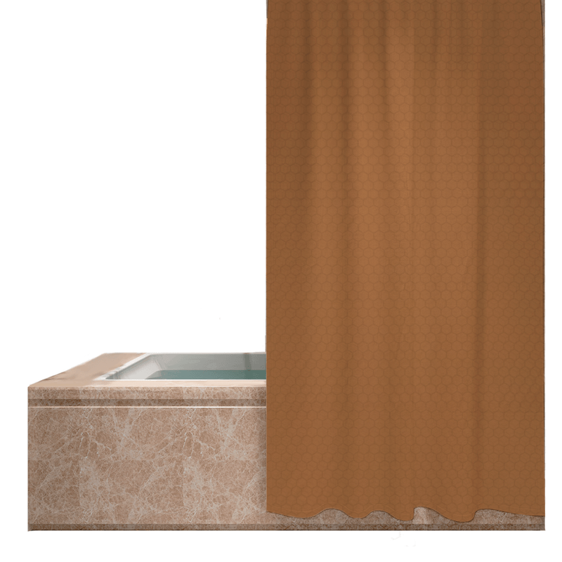 Cortina-para-Baño-Impermeable-Diseño-Panal-Marron