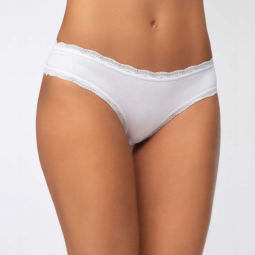 Calzones Bikini Algodón Caffarena Margarita 1267 Tm Blanco