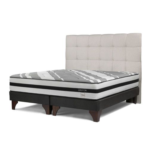 Cama Driven King Respaldo Issey Niebla