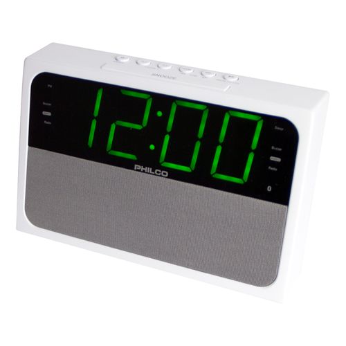 RADIO RELOJ DESPERTADOR DE 1.8 CON ALARMA DUAL PHILCO PAR1018BT-GR