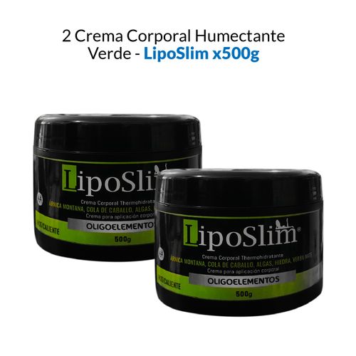 2 Cremas Corporal Humectante Verde - LipoSlim 500gr