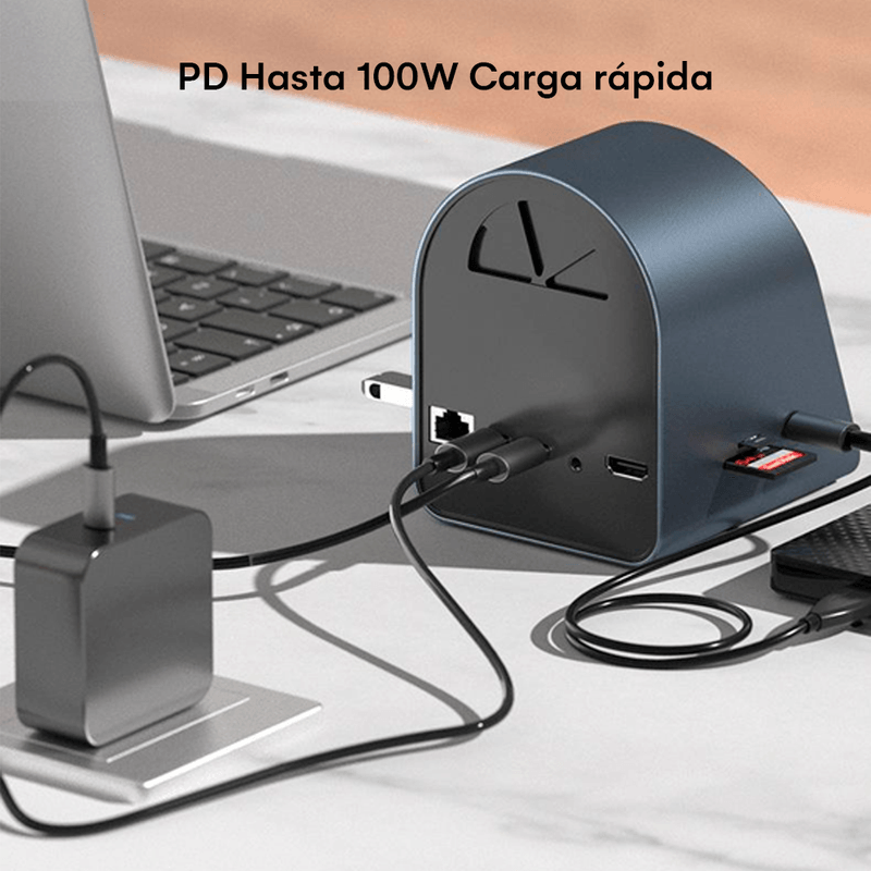 Docking-Station-multipuertos-Tipo-C-con-cargador-inalambrico---10-en-1