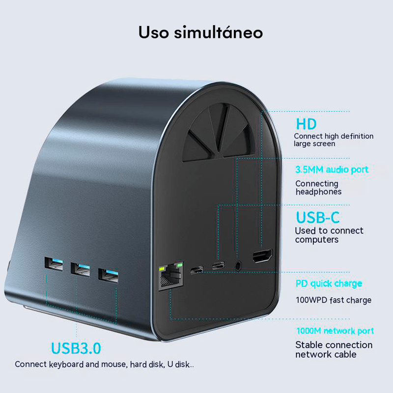 Docking-Station-multipuertos-Tipo-C-con-cargador-inalambrico---10-en-1