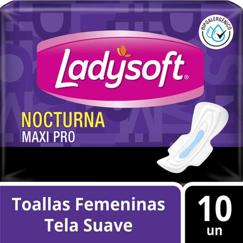 Toallas Higiénicas LADYSOFT Nocturna Maxi Pro Paquete 10un