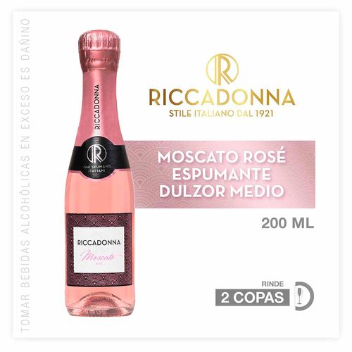 Espumante RICCADONNA Moscato Rose Botella 200ml