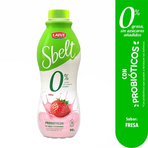 Yogurt SBELT Sabor a Fresa Botella 946g