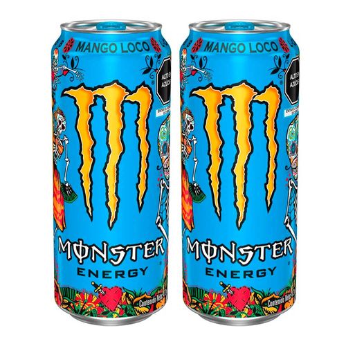 Pack Bebida Energizante MONSTER Energy Mango Loco Lata 473ml x 2un