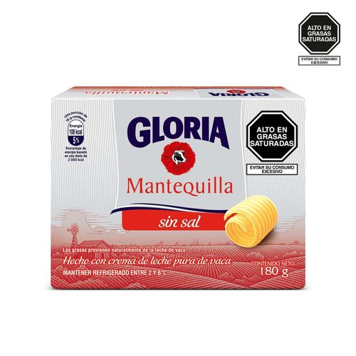 Mantequilla sin Sal GLORIA Paquete 180g