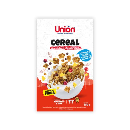 Cereal UNIÓN con Arándanos y Piña Liofilizada Caja 350g