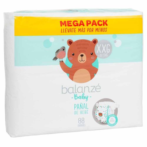 Pañales para Bebé BALANZÉ BABY Talla XXG Paquete 88un