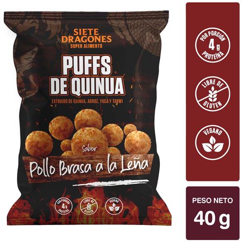 Puffs Pollo a la Brasa SIETE DRAGONES Bolsa 40g