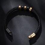 PULSERA-HOMBRE-CUERO-NEGRO-Y-ACERO-INOXIDABLE-DORADO-ACCESORIOS-HOMBRE