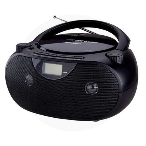 Radio portátil Radioshack Boombox bluetooth, Radio FM, CD, USB, Negro