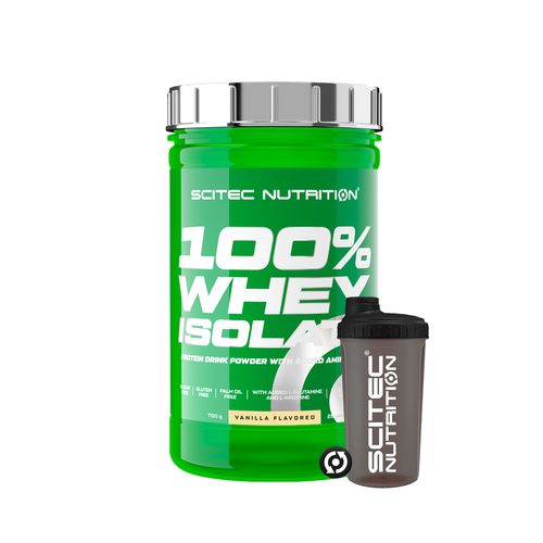 PROTEINA 100% WHEY AISLADA 1.5LB VAINILLA + SHAKER GRATIS - SCITEC