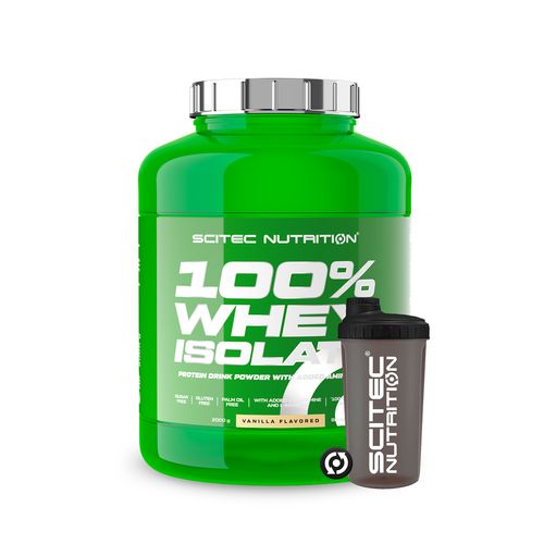 PROTEINA 100% WHEY AISLADA 4.4LB VAINILLA + SHAKER GRATIS - SCITEC