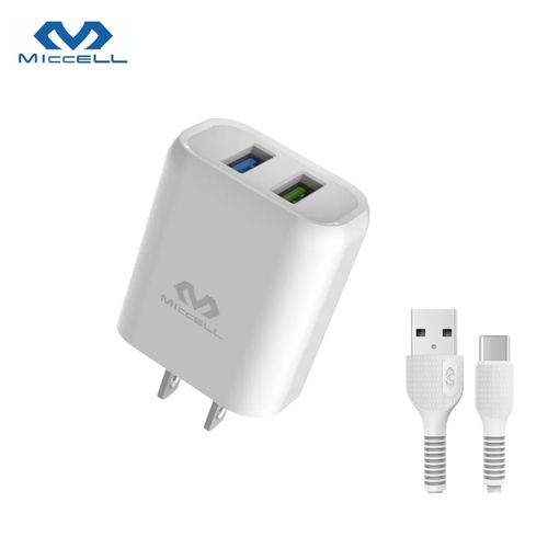 Cargador para celular USB - Salida USB x2, 5V / 2.4A - Tipo C