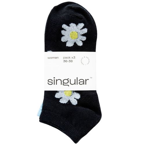 Medias Casual Margarita Algodón Pack 3un SINGULAR Mujer