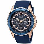 Reloj-Guess-U0485G1-Multifuncional-Correa-de-Silicona-Azul-Dorado