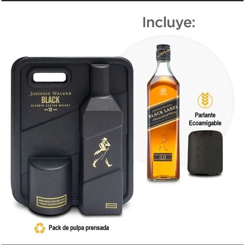 Whisky JOHNNIE WALKER Black Label Botella 750ml + Parlante Ecoamigable (OFERTA)