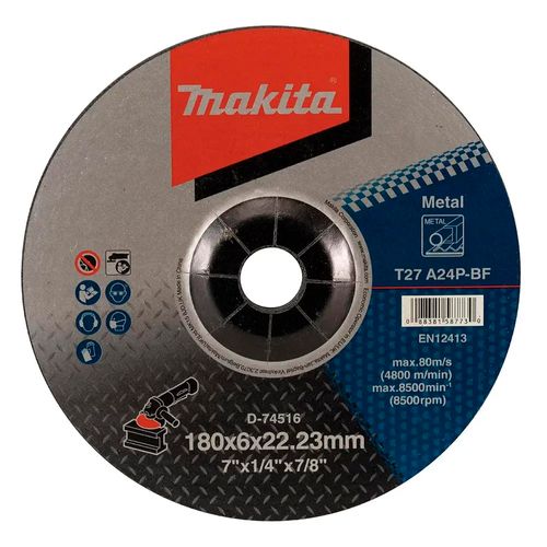 Disco Abrasivo Desbaste para Metal 7"x1/4"x7/8" Makita D-74516