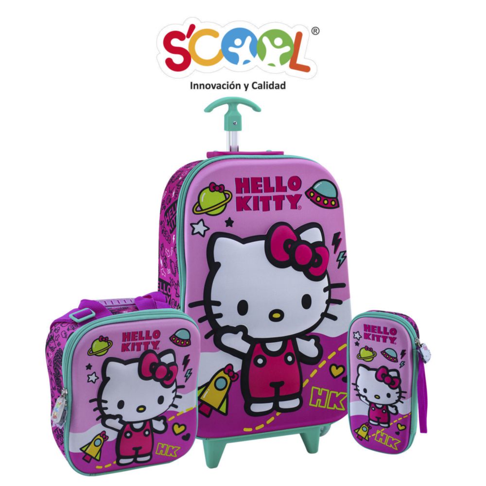 Set Maleta Hello Kitty Ranger Eva 3D Full - Shopstar