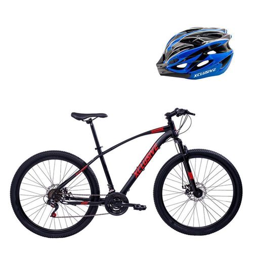 BICICLETA ACERO XCLUSIVE ARO 27 NR DISCO MECANICO + CASCO AZUL L