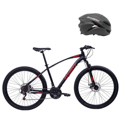 BICICLETA ACERO XCLUSIVE ARO 27 N/R + CASCOS XCLUSIVE MTB NEGRO M