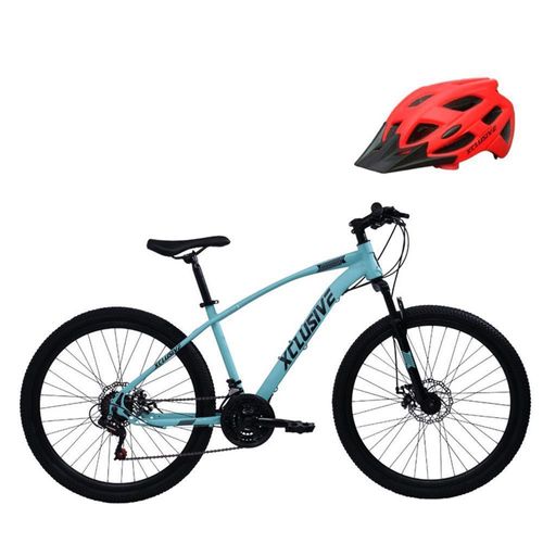 BICICLETA ACERO XCLUSIVE ARO 26 T/N + CASCOS XCLUSIVE MTB ROJO M/L