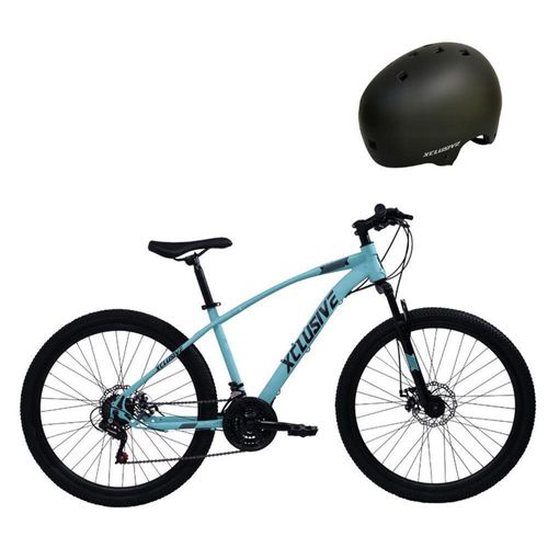 BICICLETA ACERO XCLUSIVE ARO 26 T/N + CASCOS XCLUSIVE URBANO NEGRO L