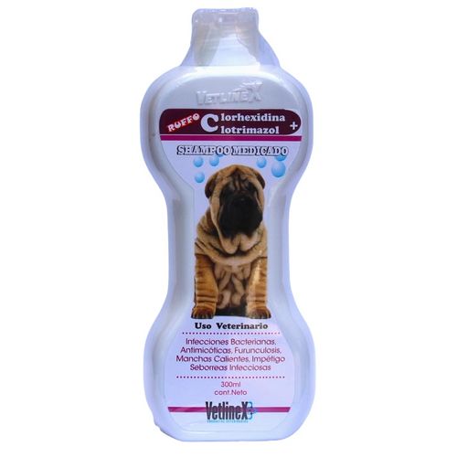 SHAMPOO MEDICADO PARA PERROS VETLINEX CLORHEXIDINA CLOTRIMAZOL 300 ML