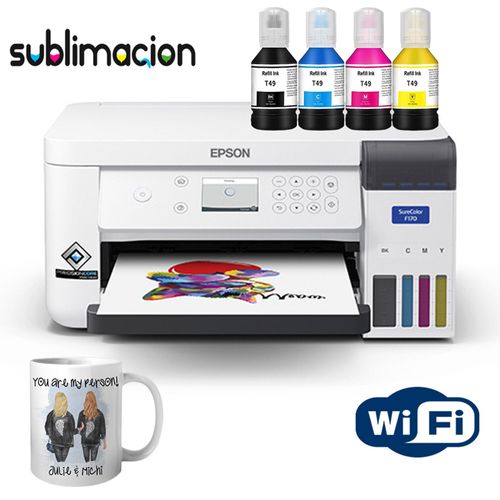 Impresora Epson surecolor f170 + 100 und papel de sublimacion premium