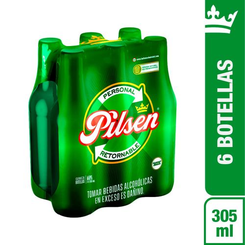 Cerveza PILSEN Callao Botella 305ml Paquete 6un