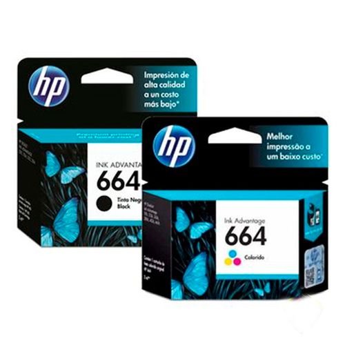Kit Tinta Hp F6v28 -F6v29 (664) Negro + Color
