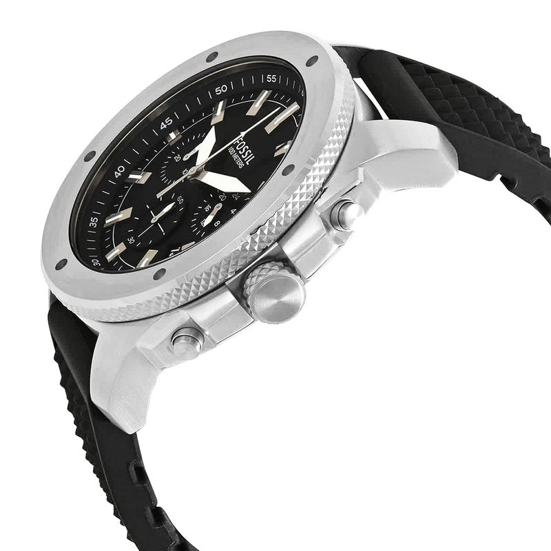 Reloj-Fossil-Mega-Machine-FS5715-Fecha-Cronometro-Correa-de-Silicona-Negro
