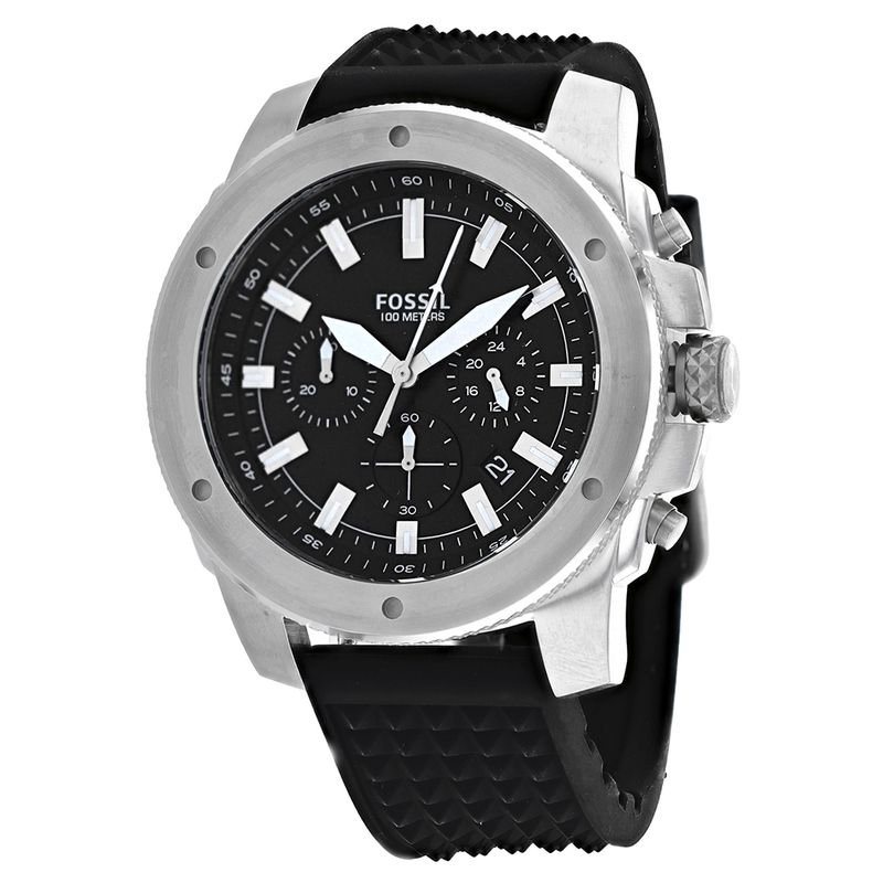 Reloj-Fossil-Mega-Machine-FS5715-Fecha-Cronometro-Correa-de-Silicona-Negro