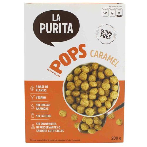 Cereal LA PURITA Pops Caramel Caja 200g