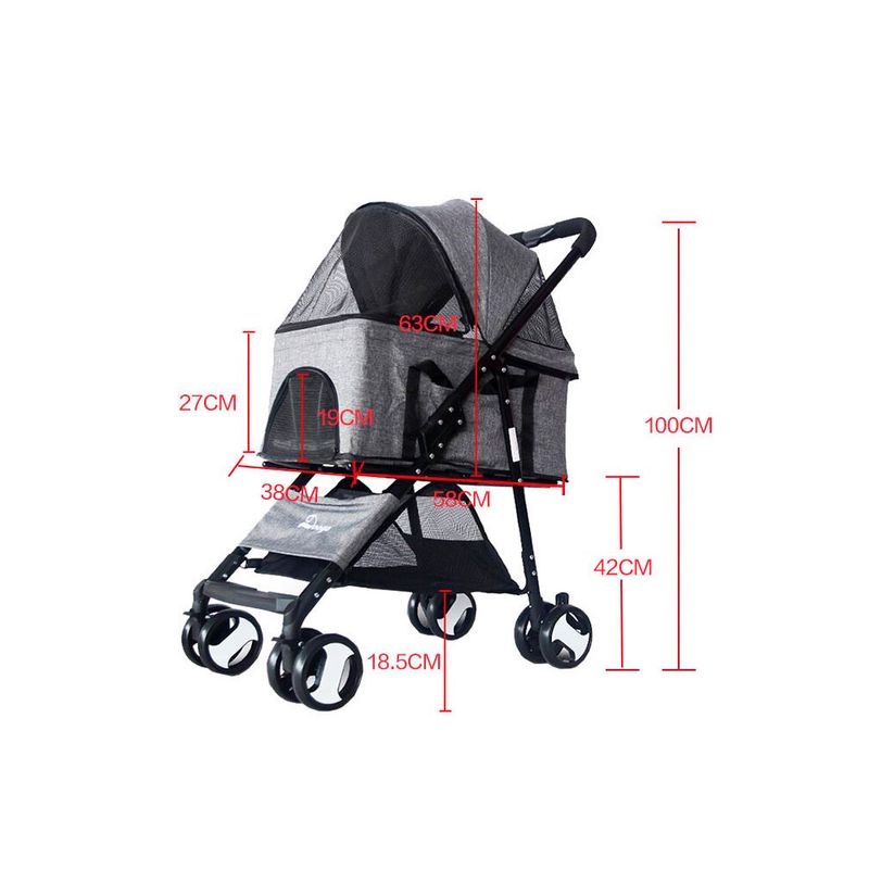 Coche-3-en-1-Plegable-para-Mascotas-Negro