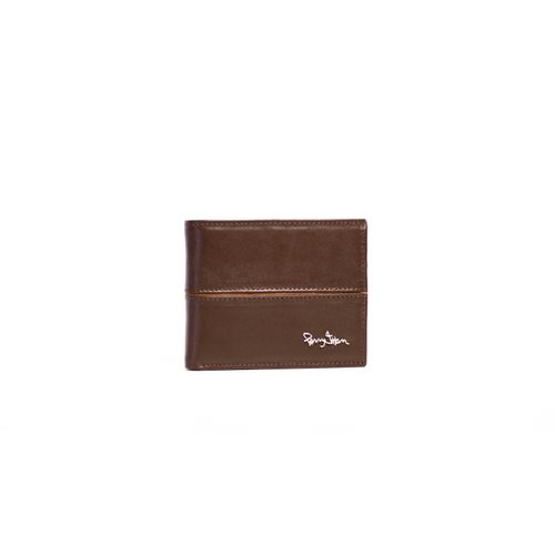 Billetera de Cuero para Caballero PERRY JHAN BC - 4028 Marrón con franja cammel