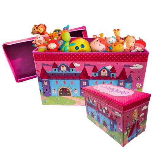 Caja Puff Organizador con Tapa de Juguetes para Niños Princesa 595V