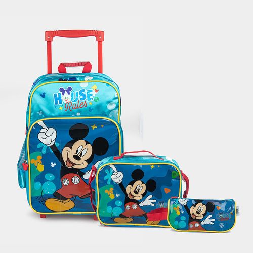 Set 3P Mochi-Rueda Escolar Artesco Infante Ar16376004 Mickey Textil