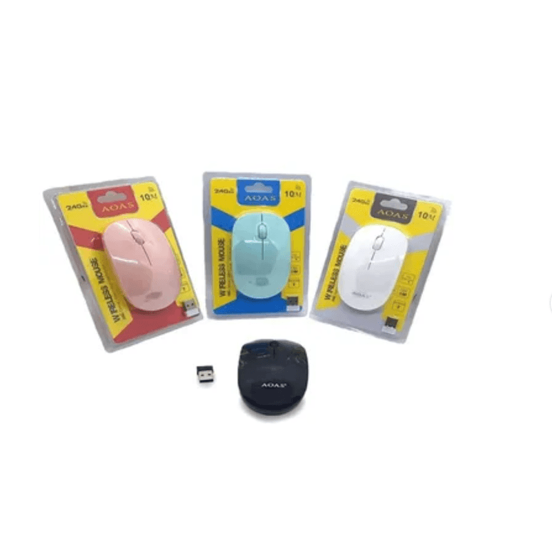 Mouse-Optico-Inalambrico-Usb-Aoas-24-Ghz-Wireless-ultra-Delgado---BLANCO