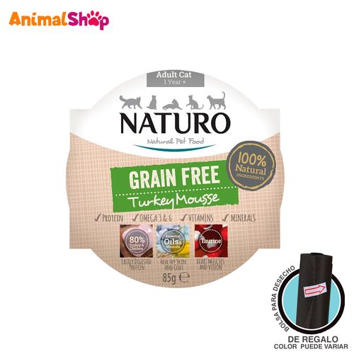 Comida Para Gato Adulto Naturo Mousse De Pavo 85Gr