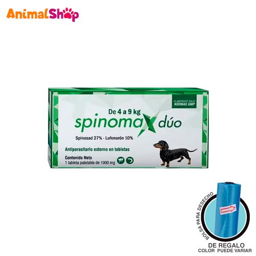 Antipulgas Spinomax Duo Para Perros De 4 A 9Kg 1 Tabl