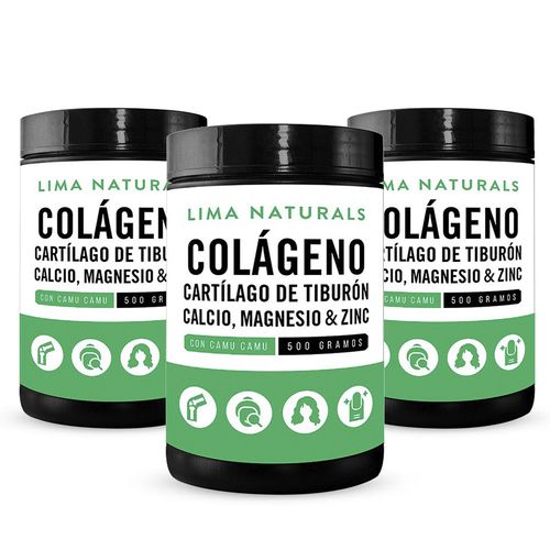 COLÁGENO LIMA NATURALS POMO 500G CON CARTÍLAGO DE TIBURÓN X 3