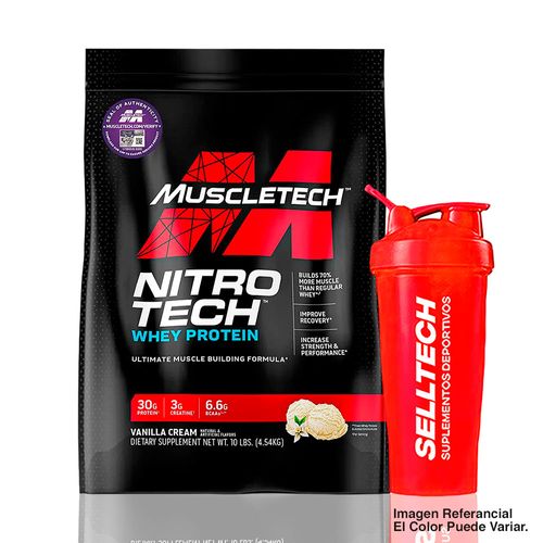 Proteína Muscletech Nitrotech Performance 10 Lb Vainilla