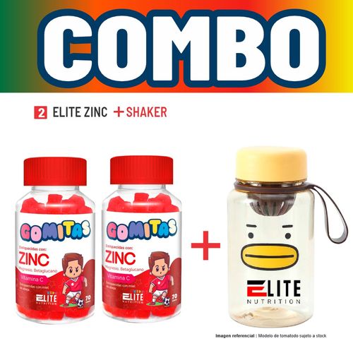 COMBO GOMITAS PARA NIÑOS  ELITE NUTRITION KIDS - 2 ELITE ZINC + SHAKER