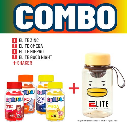 COMBO GOMITAS PARA NIÑOS ELITE NUTRITION KIDS - ELITE ZINC + ELITE OMEGA + ELITE HIERRO + ELITE GOOD