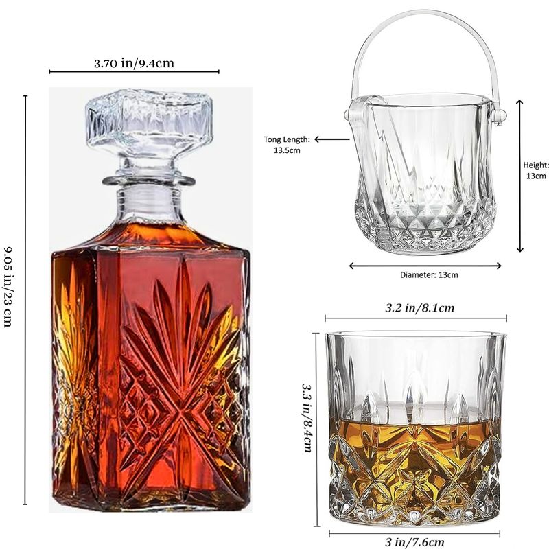Jgo-8pc-Hielera-de-Bar-Vasos-Licorera-Whiskera-Cadamada-Brandy-Escoces-Bourbon-Vodka-970-ml